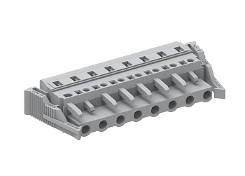 Розеточный разъем на кабель 475122/050 - Розеточный разъем, прямой, на кабель, шаг: 7.5 мм, 22 полюса, фиксация провода пружинная, исполнение: с пластиковыми защелками, 500V, 16A, цвет: серый Розеточный разъем на кабель 475122/050 - Розеточный разъем, прямой, на кабель, шаг: 7.5 мм, 22 полюса, фиксация провода пружинная, исполнение: с пластиковыми защелками, 500V, 16A, цвет: серый