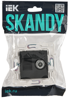 SKANDY Розетка двойная TV+RJ45 кат.5E SK-A14G графит IEK SK-AK20-1-K53