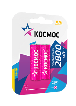 Аккумулятор AA/R6 2800мА.ч NI-MN BP-2 (блист.2шт) КОСМОС KOCR6NIMH2800MAH2BL