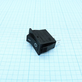 RK1-16 1X1 B/B"0-" - Выключатель клавишный ON-OFF без подсветки цвет корпуса (черный) цвет кнопки (черный)