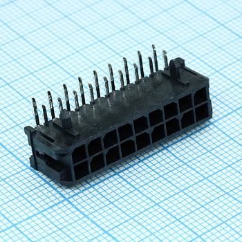 430451800 - Соединитель провод-плата HDR 18 контакт(ов) 3мм угловой серия Micro-Fit монтаж в отверстие лоток