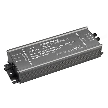 Блок питания ARPV-LG12300-PFC-S2 (12V, 25.0A, 300W) 022929 - Источник напряжения с гальванической развязкой для светодиодных изделий. Входное напряжение 200-240 VAC. Выходные параметры: 12 В, 25 А, 300 Вт. Встроенный PFC >0,9. Герметичный алюминиевый корп