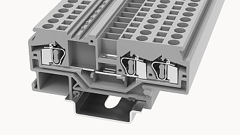 Проходная клемма WS4-TW-01P-11 - Проходная клемма, 3 точки подключения, тип фиксации провода: тип фиксации провода: пружинный, номинальное сечение: 4 мм кв., 32A, 800V, ширина: 6 мм, цвет: серый, тип монтажа: DIN35