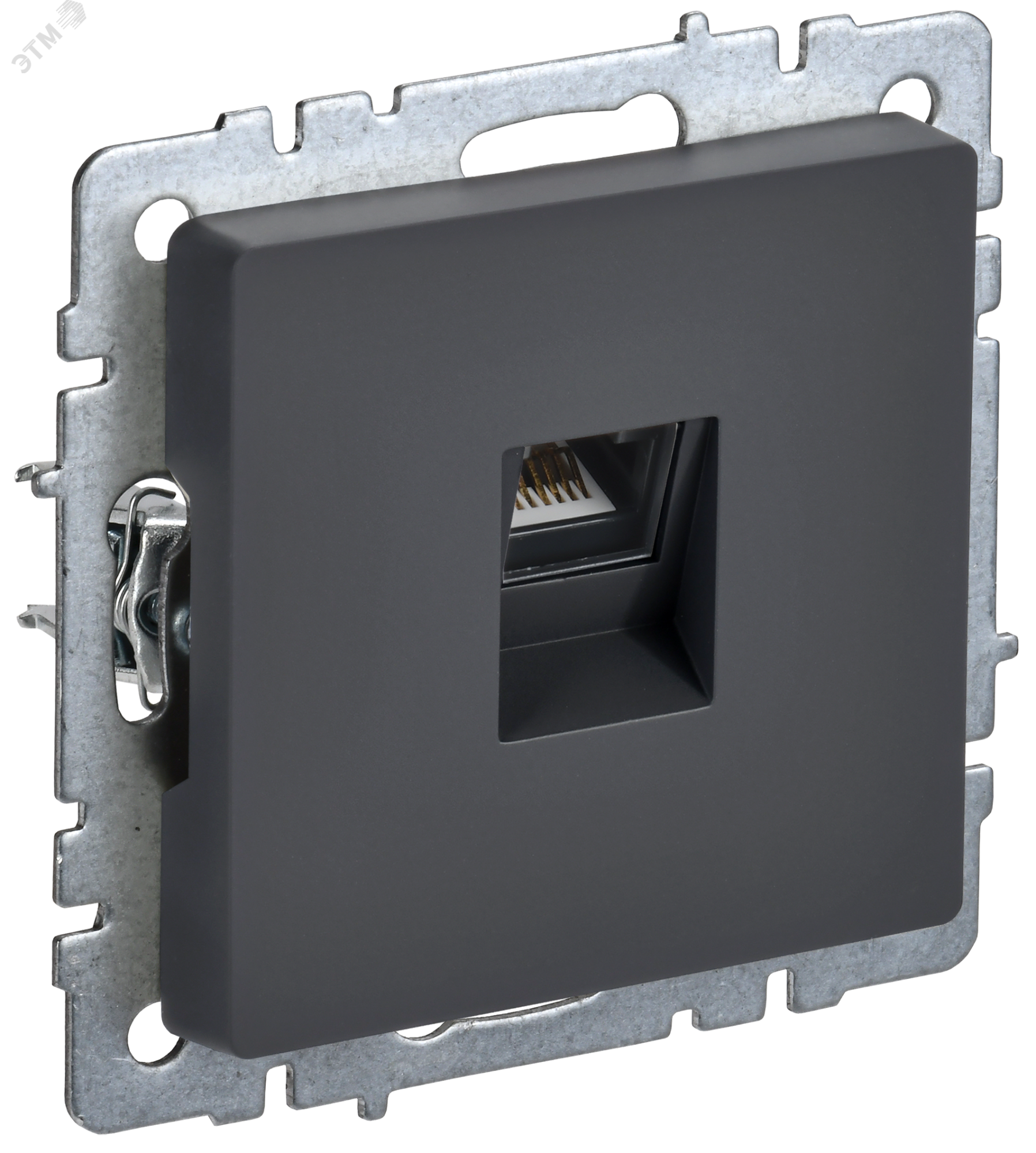 IEK BRITE BASE Графит Розетка комп RJ45 кат.5E РК10-БрГ