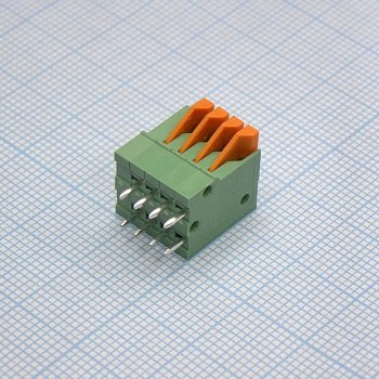DG141V-2.54-04P-14-00A(H) - Нажимной безвинтовой клеммный блок 4 контакта. Зажим типа торцевой контакт. Серия DG141V-2.54