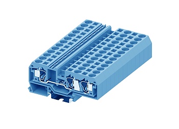 Проходная клемма 210954 - Проходная клемма, TA10-1-2, 3 точки подключения, тип фиксации провода: пружинный, номинальное сечение: 10 мм кв., 57A, 800V, ширина: 10 мм, цвет: синий, тип монтажа: DIN 35