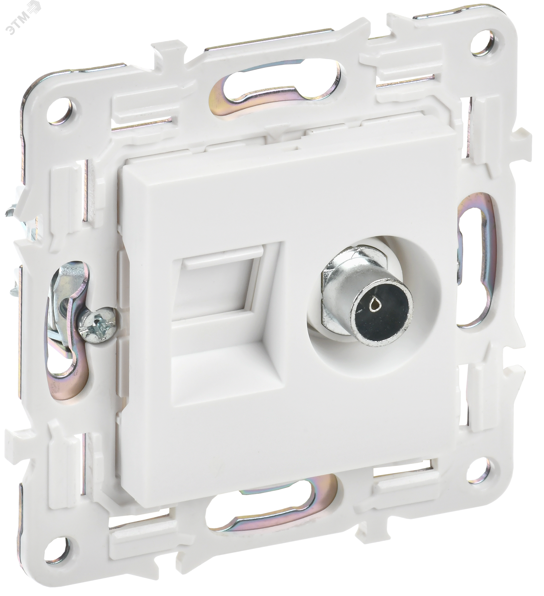 SKANDY Розетка двойная TV+RJ45 кат.6E SK-A15W арктический белый IEK SK-AK20-2-K01