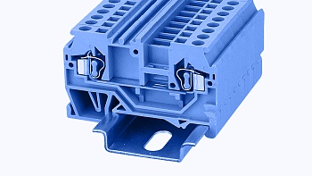 Проходная клемма WS2.5-01P-12 - Проходная клемма, тип фиксации провода: пружинный, номинальное сечение: 2,5 мм кв., 24А, 800V, ширина: 5 мм, цвет: синий, тип монтажа: DIN35