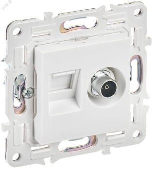 SKANDY Розетка двойная TV+RJ45 кат.6E SK-A15W арктический белый IEK SK-AK20-2-K01