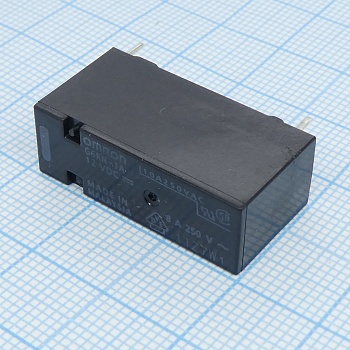 G6R-N-1A 12DC - Реле силовое катушка 12В 8A один контакт на замыкание (28.5x10x15)мм монтаж в отверстие