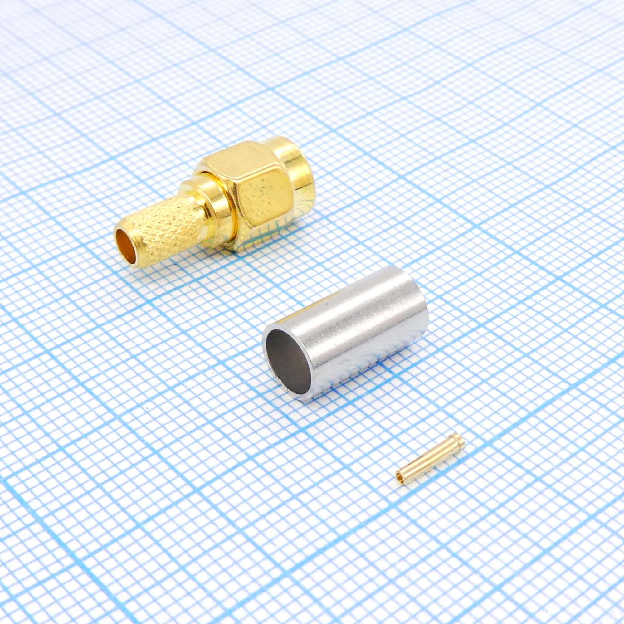 ВЧ разъём RP-SMA-C58P гн. - Разъем высокочастотный, гнездо RP-SMA обжимное на кабель RG58
