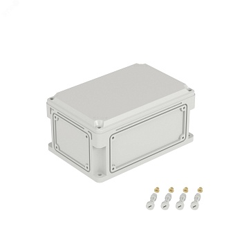 Корпус 300х200х146мм IP67 с непрозр. крышкой 21мм с фланцами пластик. 532210