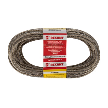 Трос стальной в ПВХ оплетке d=4,0 мм, прозрачный ( моток 20 м) 09-5140