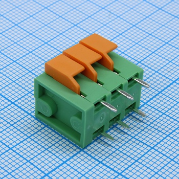GT142V-5.08-03P-14-00 - Нажимной безвинтовой клеммный блок 3 контакта. Зажим типа торцевой контакт. Серия GT142V-5.08