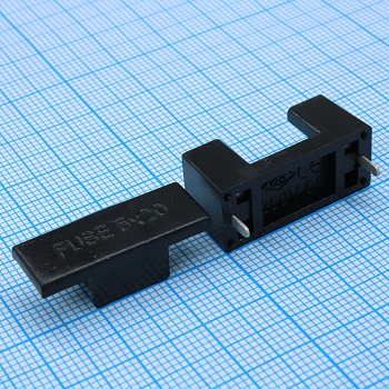 KLS5-242 - Держатель предохранителя 5*20mm, с крышкой, монтаж на плату,  250V, 6,3A