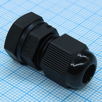 MGB10-06B-ST - Каб.ввод IP68; резьба: M10 x 1.5 x 8; каб. d: 6~3 мм; приб. отв. d: 10~10.3 мм; цанга: цельная; раб. T: -40C ~ +100C; мат.: A,C,F - полиамид (PA66 UL94V-2) и B,D - вак. рез. (EPDM NBR); цвет: черный