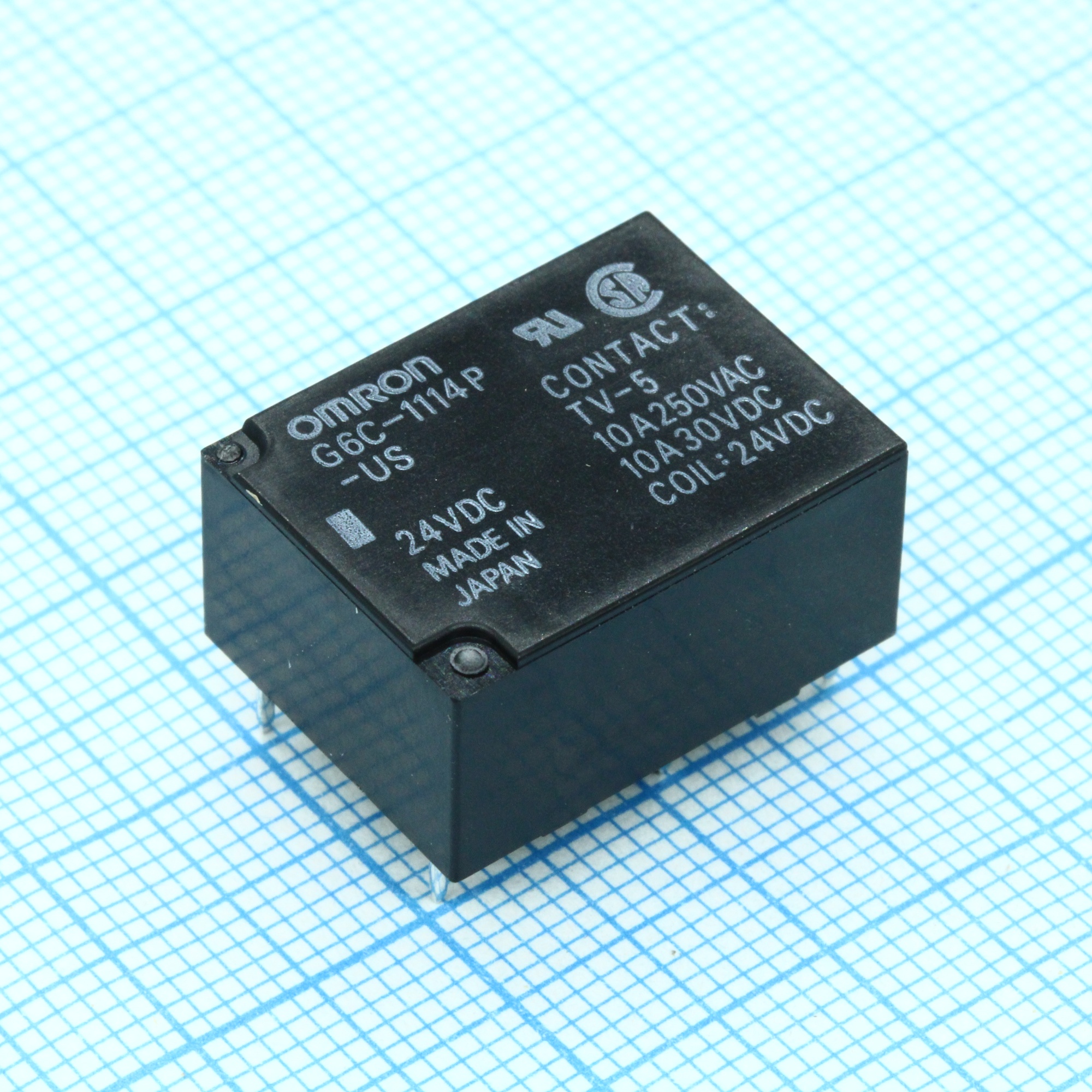 G6C-1114PUS-24DC - Силовое реле 10А один контакт на замыкание катушка 24В монтаж в отверстие