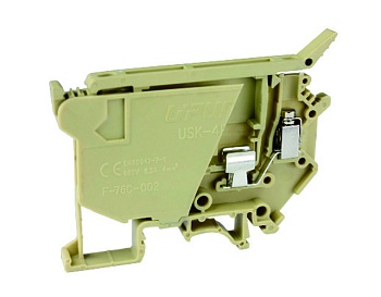 Предохранительная клемма USK-4RD - Предохранительная клемма, 5X20, 5X25, тип фиксации провода: винтовой, номинальное сечение: 4 мм кв., до 6,3A, 800V, ширина: 8,2 мм, цвет: бежевый, тип монтажа: DIN 35
