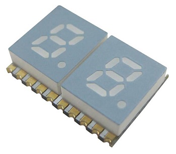 KCDC02-105 - 2-х разрядный сегментный дисплей smd 5,08мм/красный/630нм/14-30мкд/ОК