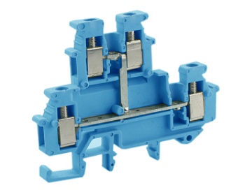 Клемма MINI UKJ-2.5M/2X2(BU) - Мини клемма, 4 точки подключения в клемме, тип фиксации провода: винтовой, номинальное сечение: 2,5 мм кв., 24A, 500V, ширина: 5,2 мм, цвет: синий, тип монтажа: DIN 35