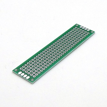 Плата макетная  20мм х 80мм - Двухсторонняя макетная плата с шагом между отверстий 2,54 мм