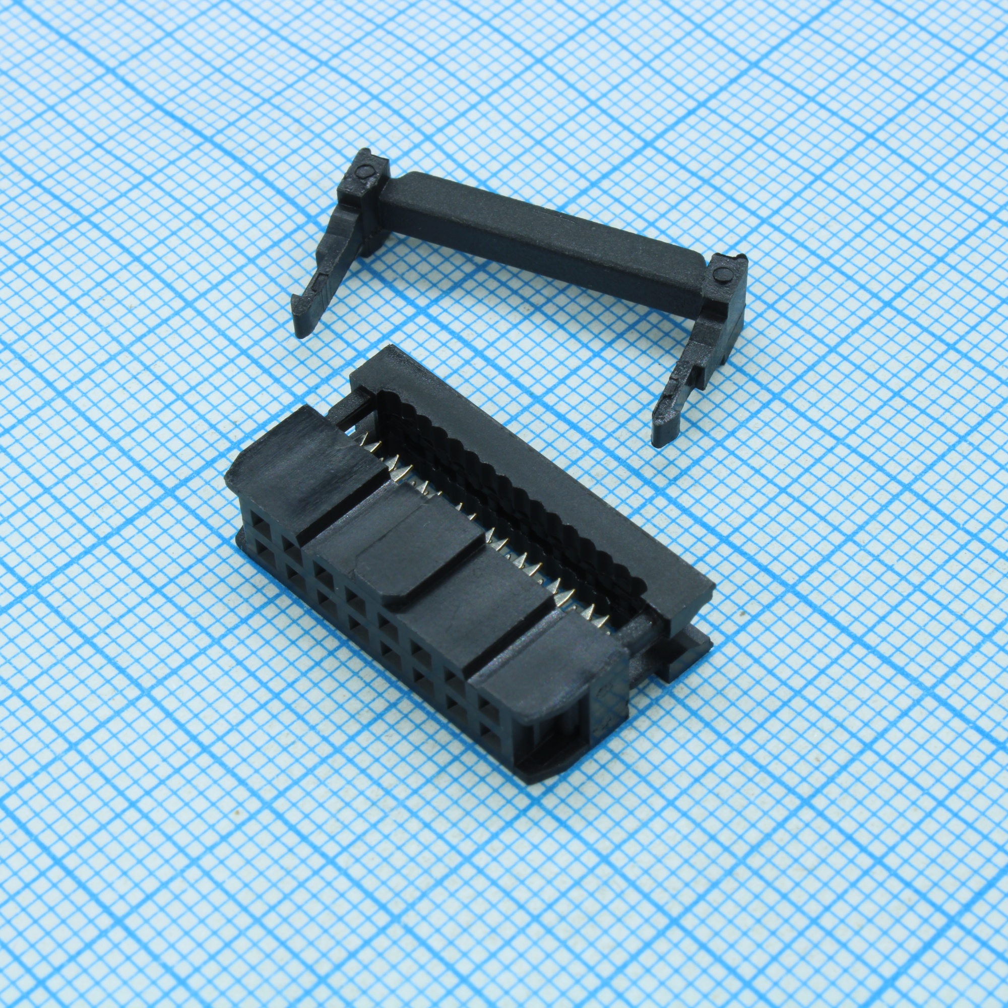 IDC-16F - IDC разъем, розетка на плоский шлейф 16pin(2x8), шаг 2.54мм