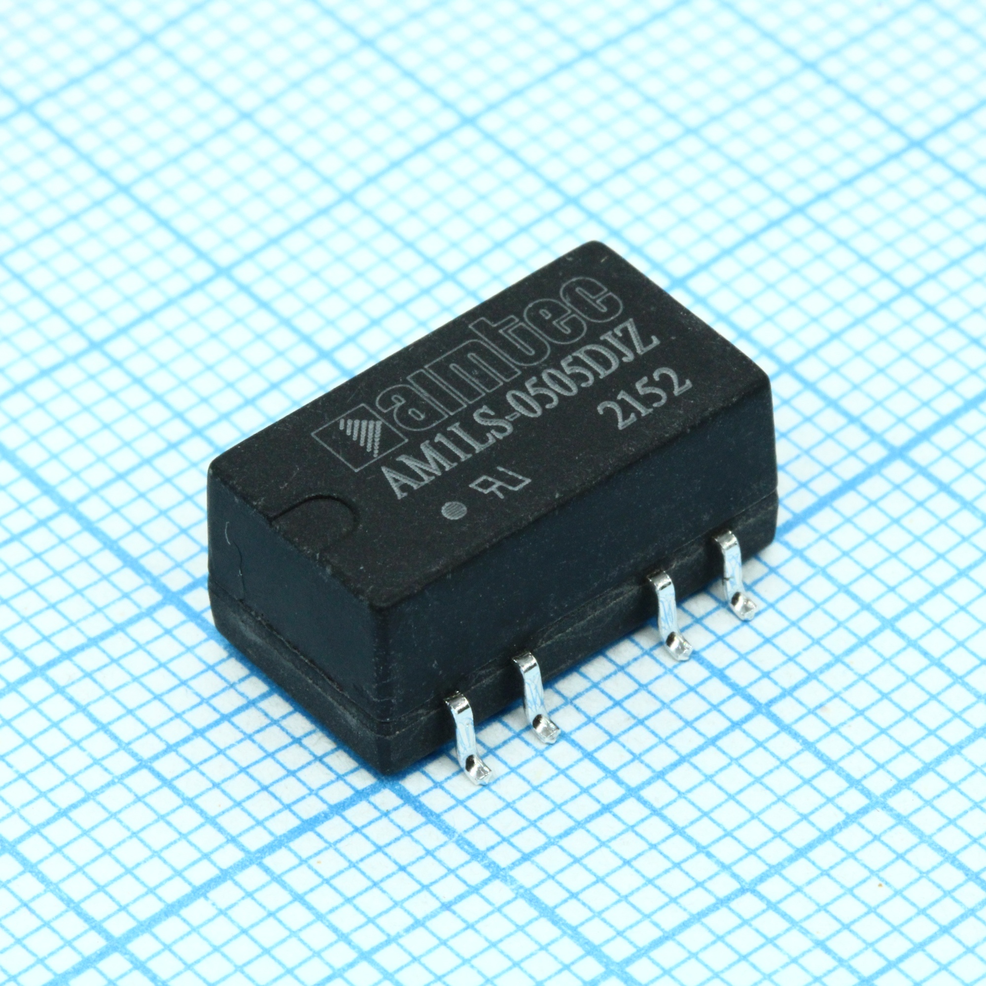 AM1LS-0505DJZ - DC/DC, 1Вт, вход 4.5…5.5В, выход ±5В/±0.01…0.1А, изоляция 1500В DC, КПД 83%, максимальная емкостная нагрузка не более ±1200мкФ, для поверхностного монтажа, 15.24x11.4x7.25мм, -40…105°C, пластик