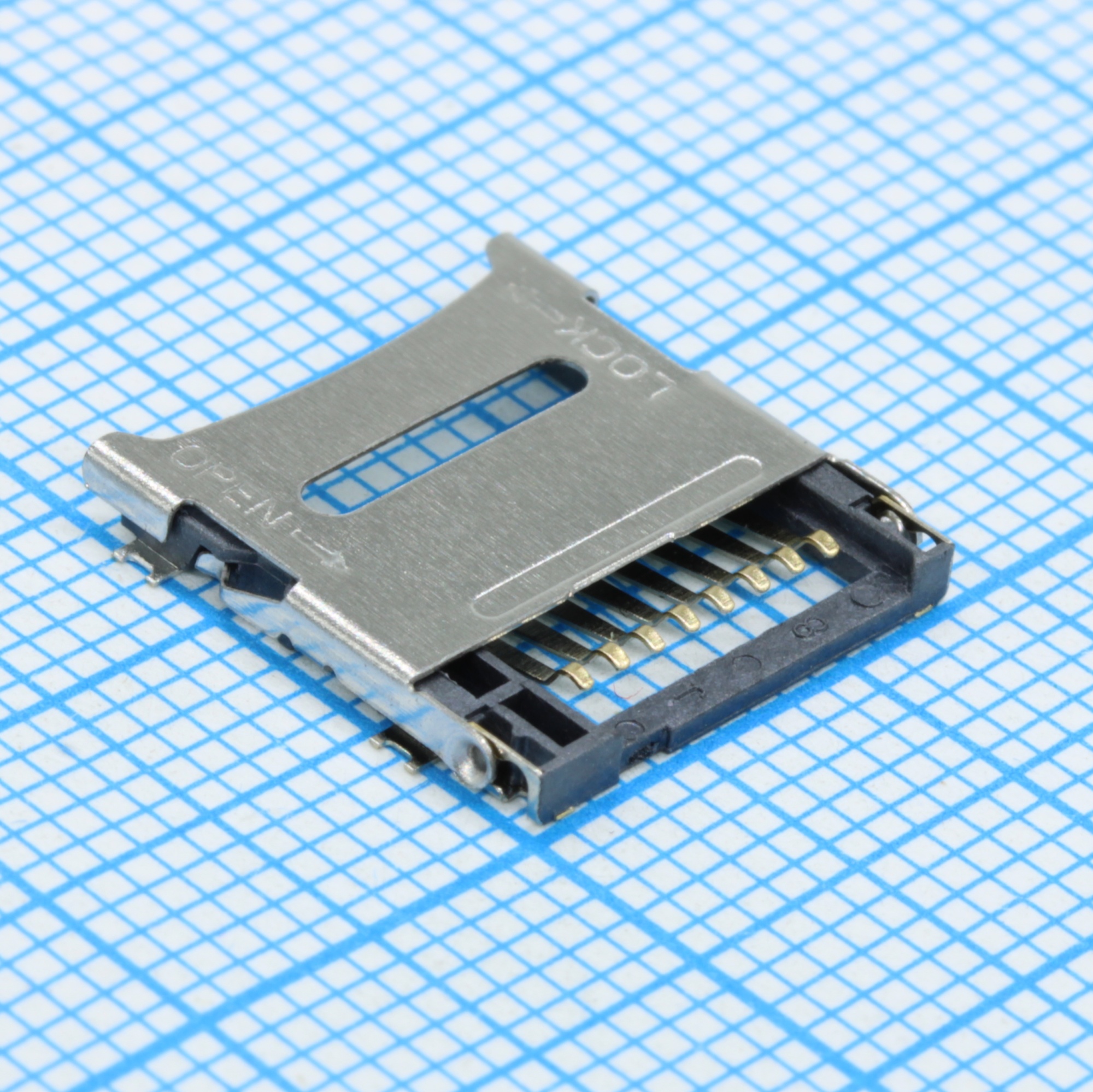 DS1139-06-08SS0BSR - Держатель карты памяти micro SD Н=1.8мм для поверхностного монтажа