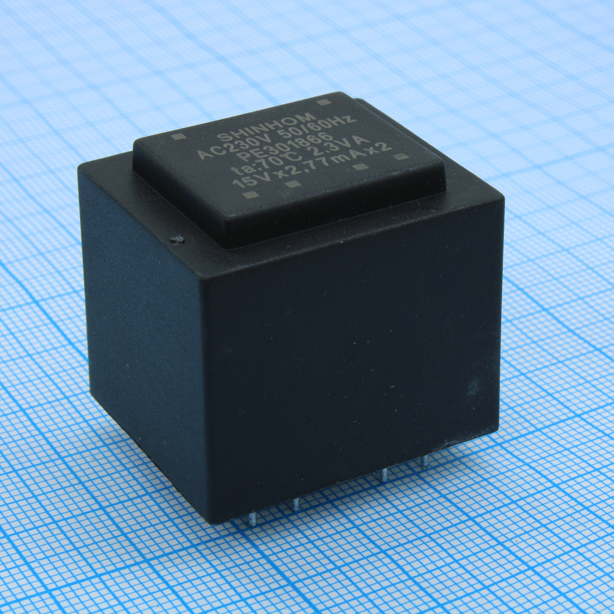 PE301866 - Трансформатор питания 2.3ВА 230В 2x15В 2x77мА ta 70B (EI 30/18)25.3мм