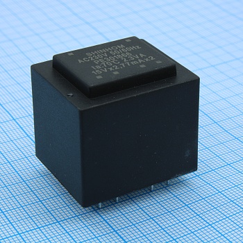 PE301866 - Трансформатор питания 2.3ВА 230В 2x15В 2x77мА ta 70B (EI 30/18)25.3мм
