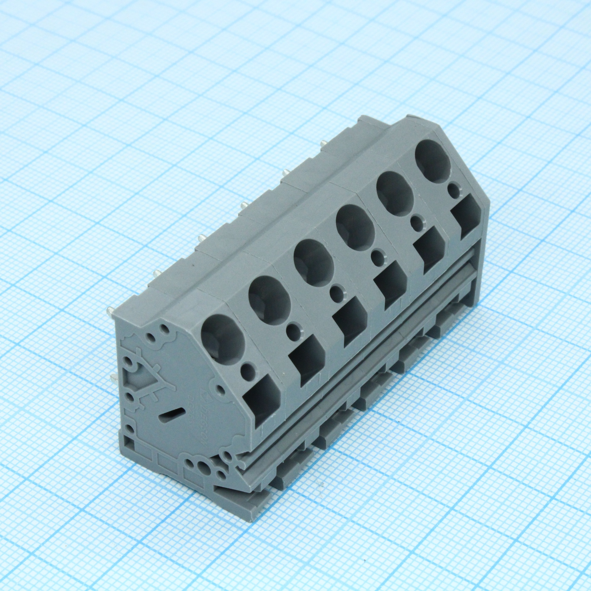 DG263-10.0-06P-11-00A(H) - Нажимной безвинтовой клеммный блок 6 контактов. Зажим типа зажимная клеть. Серия DG263-10.0