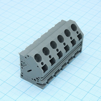 DG263-10.0-06P-11-00A(H) - Нажимной безвинтовой клеммный блок 6 контактов. Зажим типа зажимная клеть. Серия DG263-10.0