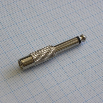 AD TS штекер 6,3 - RCA гнездо металл - моно штекер 6.3 - гнездо RCA металлический корпус