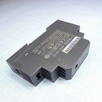 HDR-15-15 - AC-DC, 15Вт, вход 85...264 В AC 47...63Гц/120...370В DC, выход 15В/1А, изоляция 3000В AC, в кожухе на DIN-рейку, 17.5х90х54.5мм, -30...+70°С