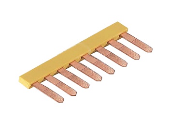 Соед. мостик IVB 0,5 WK4.. - 8 - Соединительный мостик, для установки в зажимную клетку, толщина 0,5 мм, изолированный, 8 полюсов, для клемм: WK 4 / U; WK 4 TK, цвет: желтый