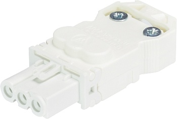 Разъем GESIS GST 15i3SB1 ZR1 WS - Розеточный разъем на кабель диам. 5,5 - 9 мм, 3 полюса, винтовая фиксация, номинальное напряжение: 250V, номинальный ток: 16A, цвет: белый, серия gesis GST15i3