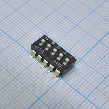 DM-05-V - Движковый переключатель 5 групп SMD монтаж 2.54мм 25мА 24В