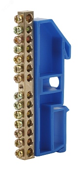 Шина NO-222-43 N ноль на DIN-изоляторе ШНИ-6х9-4-Д-синий Б0033424