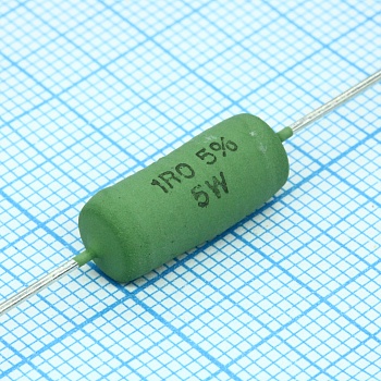 AC05000001008JAC00 - Резистор проволочный постоянный 1Ом ±5% 5Вт -80ppm/°C...-10ppm/°C аксиальный лента в коробке