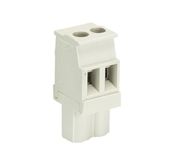 Розетка Wiecon 8113 B /  2 VL OB - Розеточный разъем, прямой, на кабель, шаг 5,00 мм, 2 полюса, номинальное сечение: 2,5 мм кв., винтовая фиксация провода, 400V, 12А, без маркировки, цвет: серый, серия 8113 B VL