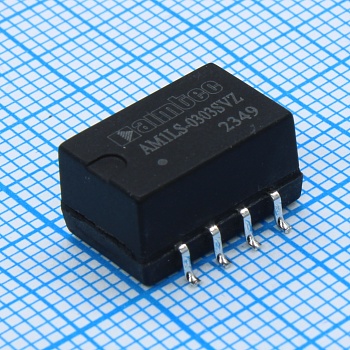 AM1LS-0303SVZ - DC/DC, 1Вт, вход 2.97…3.63В, выход 3.3В/0.03…0.303А, изоляция 1500В DC, КПД 77%, максимальная емкостная нагрузка не более 2400мкФ, для поверхностного монтажа, 13.2x11.4x7.25мм, -40…105°C, пластик