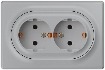 Розетка 2-м СП Florence 16А IP20 с заземл. винт. клеммы сер. 1E10401302 2172836