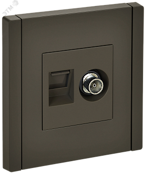 FORTE&PIANO Розетка двойная TV+RJ45 кат.5E FP336 серый IEK FP-AK20-1-K03