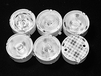 AX22D9H15G - Линза белая с клеевой основой для светодиода 3535/3030,  ~15°,  D=22,4mm  H:9,63mm, PC+PMMA