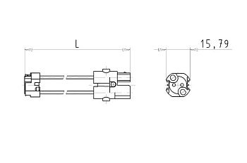 Соединитель ST16/2N S BS75 13 WS - Кабельная сборка, оконеченная разъемом ST16 и разъемом GU 5,3, 2 полюса, длина кабеля: 0,8 метра, сечение жил кабеля: 2х0,75 мм.кв., номинальное напряжение: 48V, номинальный ток: 6А, цвет: белый, серия gesis ST16/2