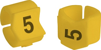 brd333405 - SCNG-23-5 клипсы жёлтые, 50шт/упак, для провода 5,9-8,5мм диаметра, легенда 5