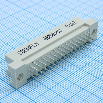 DS1119-48M0V13 - Разъем (вилка)  DIN 41612 тип C 48pin (3х16), шаг 2.54мм трехрядный прямой (ряд АBC)