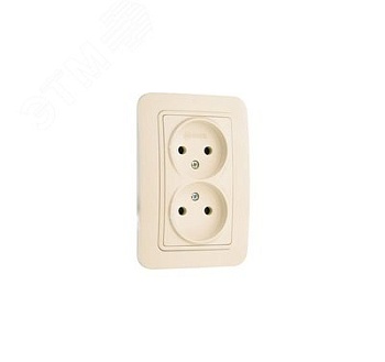 Розетка 2-м СП Lillium 16А IP20 без заземл. крем./крем. 70217