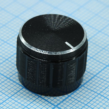 17X13HL - Ручка управления на вал 6 мм с насечкой, чёрная D=17мм, h=13мм