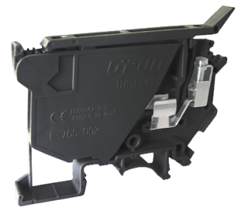 Предохранительная клемма UKJ-4RD(BK) - Предохранительная клемма, 5X20, тип фиксации провода: винтовой, номинальное сечение: 4 мм кв., 6,3A, 800V, ширина: 8,2 мм, цвет: черный, тип монтажа: DIN 35